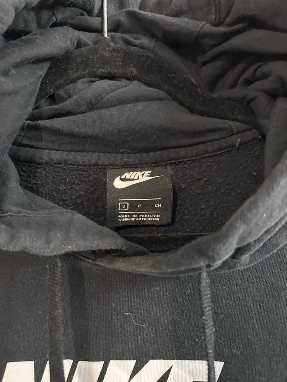 Nike Black Hoodie with White Swoosh Logo - Picture 2 of 4
